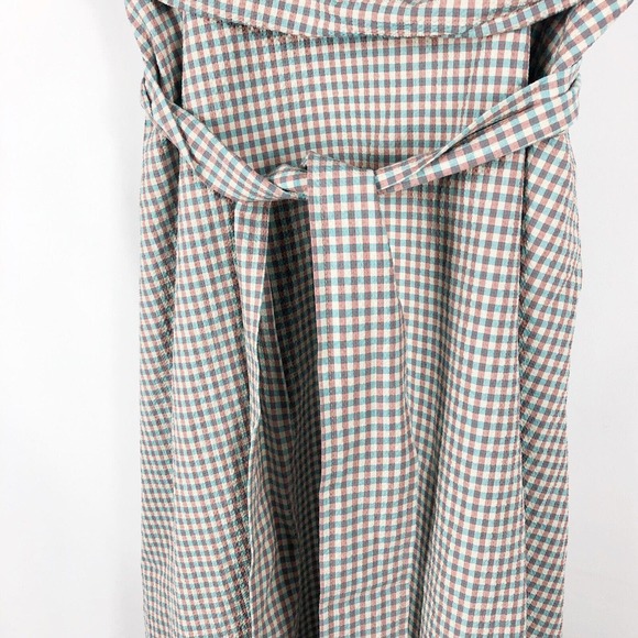 SOLD-Veronica Beard Dress Gingham Seersucker Positano Midi Sleeveless - Picture 4 of 10
